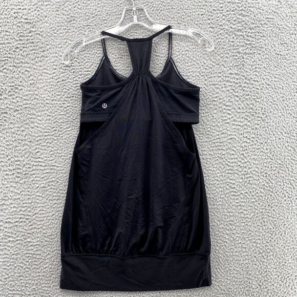 Lululemon Top Adult 6 Black Racerback Tank Loose Shirt Blouse Built-in Bra Women - Picture 4 of 9